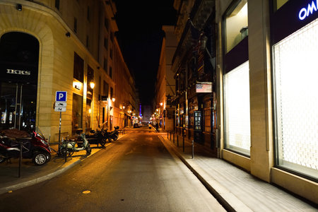 PARIS, FRANCE - AUGUST 09, 2015: Paris at night. Paris, aka City of Love, is a popular travel destination and a major city in Europeのeditorial素材