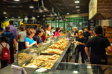 ROME, ITALY - AUGUST 16, 2015: Fiumicino Airport interior. Fiumicino - Leonardo da Vinci International Airport is a major international airport in Rome, Italyのeditorial素材