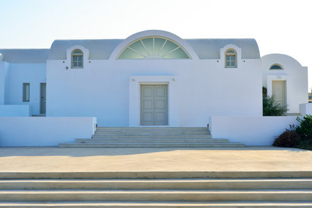 Real estate on Santorini island, Greeceの写真素材