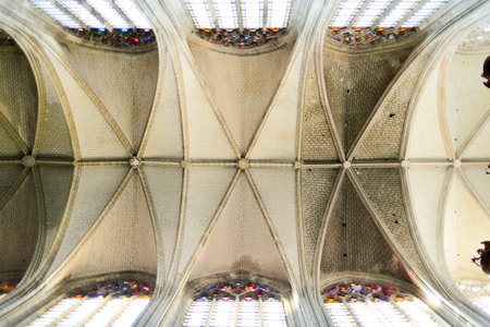 ORLEANS, FRANCE - AUGUST 12, 2015: Orleans Cathedral interior. Orleans Cathedral (Basilique Cathedrale Sainte-Croix d'Orleans) is a Gothic Catholic cathedral in the city of Orleans, France. It is the seat of the Bishop of Orleans and it was built from 127のeditorial素材