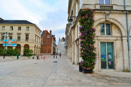 ORLEANS, FRANCE - AUGUST 11, 2015: streets of Orleans. Orleans is a city in north-central France, about 111 kilometres southwest of Paris. It is the capital of the Loiret department and of the Centre-Val de Loire region.のeditorial素材