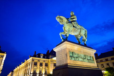 ORLEANS, FRANCE - AUGUST 11, 2015: streets of Orleans. Orleans is a city in north-central France, about 111 kilometres southwest of Paris. It is the capital of the Loiret department and of the Centre-Val de Loire region.のeditorial素材