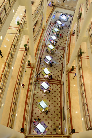 KUALA LUMPUR, MALAYSIA - APRIL 23, 2014: Suria KLCC shopping mall in Petronas Twin Towers. Suria KLCC is one of the largest shopping malls in Malaysiaのeditorial素材