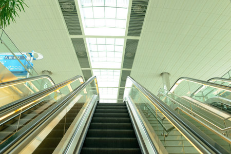 DUBAI, UAE - APRIL 18, 2014: Dubai international Airport interior. Dubai International Airport is...