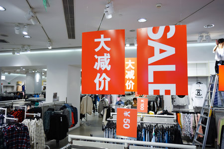 SHENZHEN, CHINA - OCTOBER 13, 2015: shopping store interior. Shenzhen excellent shopping choices and offers tourists great shopping opportunities.のeditorial素材