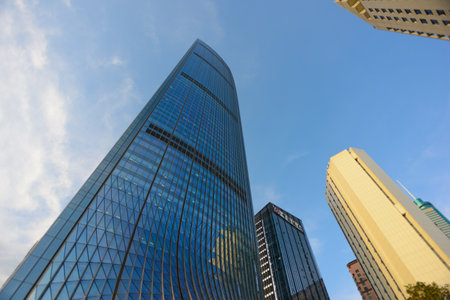 SHENZHEN, CHINA - MAY 28, 2014: The KK100 building. The KK100, formerly known as Kingkey 100 and...