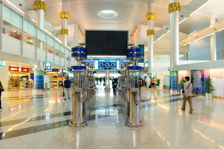 DUBAI, UAE - APRIL 18, 2014: Dubai international Airport interior. Dubai International Airport is...