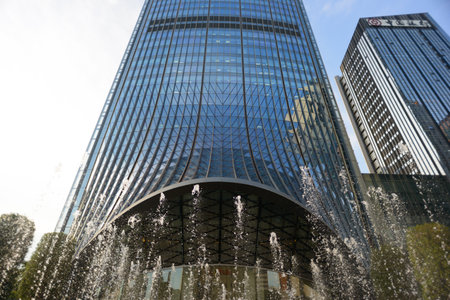 SHENZHEN, CHINA - MAY 28, 2014: area around the KK100. The KK100, formerly known as Kingkey 100 and...