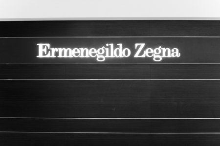 KUALA LUMPUR, MALAYSIA - APRIL 23, 2014: Ermenegildo Zegna inscription. Ermenegildo Zegna is an...