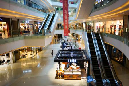 SHENZHEN, CHINA - OCTOBER 13, 2015: shopping store interior. Shenzhen excellent shopping choices and...