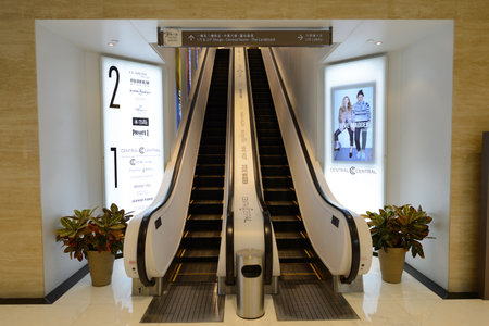 HONG KONG - OCTOBER 25, 2015: interior of the Landmark shopping mall. The Landmark, also known as...