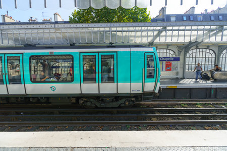PARIS - SEPTEMBER 10, 2014: interior of Paris Metropolitain station. The Paris Metro or...