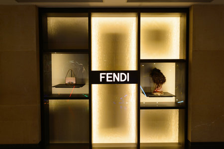 HONG KONG - OCTOBER 25, 2015: interior of the Landmark shopping mall. The Landmark, also known as "Central", is one of the oldest and most prominent shopping malls in Hong Kong.のeditorial素材