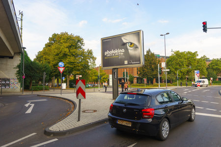 COLOGNE, GERMANY - SEPTEMBER 19, 2014: streets of Cologne. Cologne, Germany's fourth-largest city, after Berlin, Hamburg, and Munichのeditorial素材