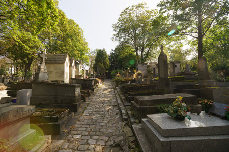 A view of the Pere Lachaise Cemetery, the largest cemetery in the city of Paris