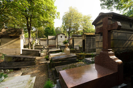 A view of the Pere Lachaise Cemetery, the largest cemetery in the city of Paris
