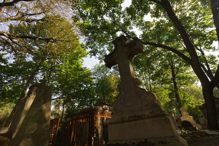 A view of the Pere Lachaise Cemetery, the largest cemetery in the city of Paris