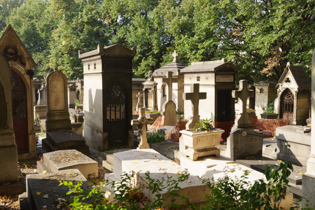 A view of the Pere Lachaise Cemetery, the largest cemetery in the city of Paris