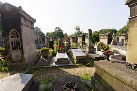 A view of the Pere Lachaise Cemetery, the largest cemetery in the city of Paris