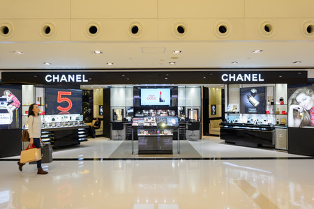 HONG KONG - NOVEMBER 02, 2015: cosmetics store in New Town Plaza. New Town Plaza is a shopping mall...
