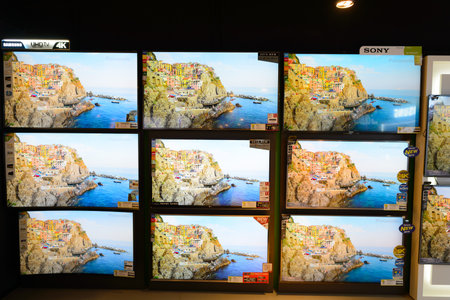 HONG KONG - NOVEMBER 02, 2015: interior of store in New Town Plaza. New Town Plaza is a shopping mall in the town centre of Sha Tin in Hong Kong. Developed by Sun Hung Kai Propertiesのeditorial素材