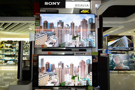 HONG KONG - NOVEMBER 02, 2015: interior of store in New Town Plaza. New Town Plaza is a shopping mall in the town centre of Sha Tin in Hong Kong. Developed by Sun Hung Kai Propertiesのeditorial素材