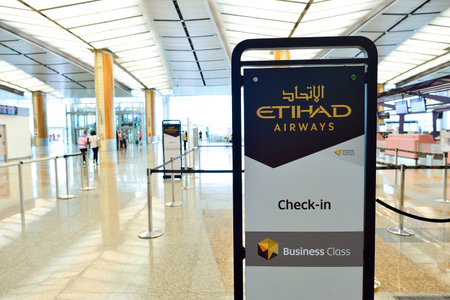 SINGAPORE - NOVEMBER 09, 2015: check-in zone at Changi Airport. Singapore Changi Airport, is the primary civilian airport for Singapore, and one of the largest transportation hubs in Southeast Asiaのeditorial素材