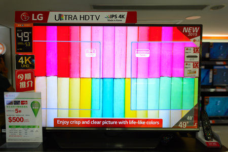 HONG KONG - NOVEMBER 02, 2015: interior of store in New Town Plaza. New Town Plaza is a shopping mall in the town centre of Sha Tin in Hong Kong. Developed by Sun Hung Kai Propertiesのeditorial素材