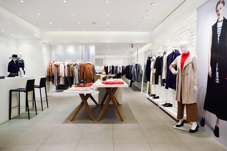 HONG KONG - NOVEMBER 02, 2015: interior of a boutique in New Town Plaza. New Town Plaza is a shopping mall in the town centre of Sha Tin in Hong Kong. Developed by Sun Hung Kai Propertiesのeditorial素材