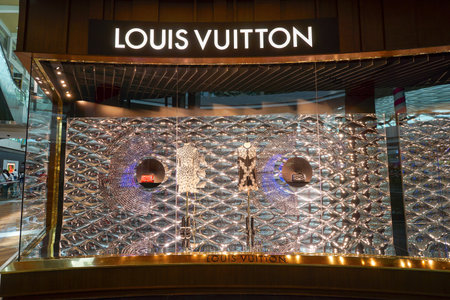 SINGAPORE - NOVEMBER 08, 2015: showcase of the Louis Vuitton store. Louis Vuitton is a French...