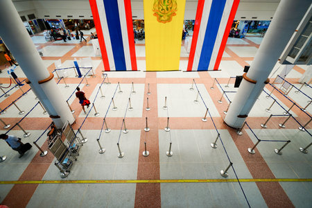 PHUKET, THAILAND, - NOVEMBER 06, 2015: interior of Phuket International Airport. The airport plays a...