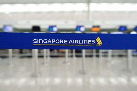 HONG KONG - NOVEMBER 03, 2015: check-in area in Hong Kong Airport. Hong Kong International Airport is the main airport in Hong Kong. It is located on the island of Chek Lap Kokのeditorial素材