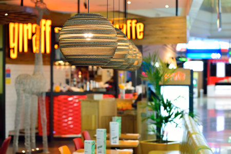 DUBAI, UAE - NOVEMBER 16, 2015: interior of Dubai Airport. Dubai International Airport is the world's busiest airport by international passenger traffic.のeditorial素材