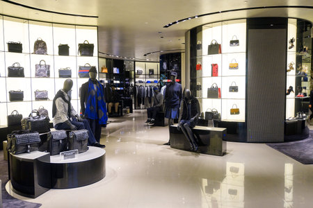 SINGAPORE - NOVEMBER 08, 2015: interior of Armani store. Giorgio Armani is an Italian fashion house...