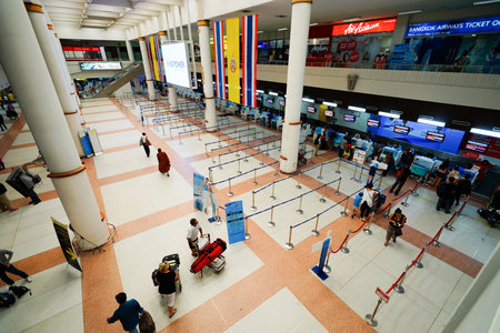 PHUKET, THAILAND, - NOVEMBER 06, 2015: interior of Phuket International Airport. The airport plays a...
