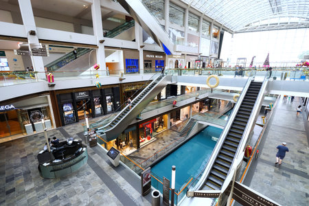 SINGAPORE - NOVEMBER 08, 2015: interior of The Shoppes at Marina Bay Sands. The Shoppes at Marina...