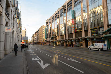GENEVA, SWITZERLAND - NOVEMBER 19, 2015: view of Geneva. Geneva is a global city, a financial...