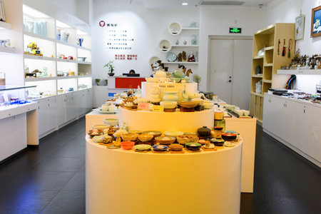 SHENZHEN, CHINA - MAY 25, 2015: interior of jewellery store in COCO Park shopping center. COCO Park in Longgang District is a popular shopping, dining and leisure destinationのeditorial素材