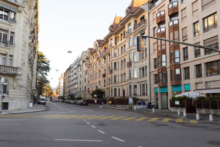 GENEVA, SWITZERLAND - NOVEMBER 18, 2015: view of Geneva. Geneva is a global city, a financial...