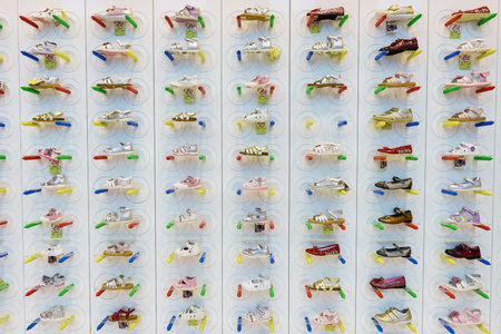 DUBAI - OCTOBER 15, 2014: interior of store at the Dubai Mall. The Dubai Mall located in Dubai, it is part of the 20-billion-dollar Downtown Dubai complex, and includes 1,200 shops.のeditorial素材