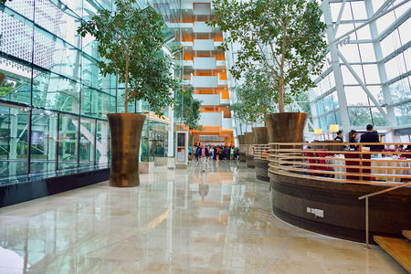 SINGAPORE - NOVEMBER 08, 2015: inside the Marina Bay Sands Hotel. Marina Bay Sands is an integrated resort fronting Marina Bay in Singaporeのeditorial素材