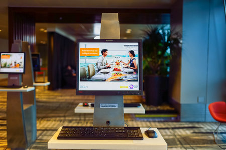 SINGAPORE - NOVEMBER 03, 2015: interior of Changi Airport. Singapore Changi Airport, is the primary civilian airport for Singapore, and one of the largest transportation hubs in Southeast Asiaのeditorial素材