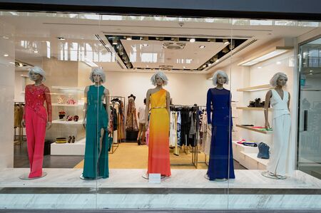 SINGAPORE - NOVEMBER 08, 2015: interior of The Shoppes at Marina Bay Sands. The Shoppes at Marina Bay Sands is one of Singapore's largest luxury shopping mallsのeditorial素材