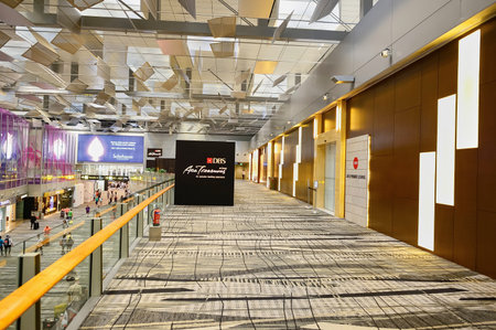 SINGAPORE - NOVEMBER 09, 2015: interior of Changi Airport. Singapore Changi Airport, is the primary civilian airport for Singapore, and one of the largest transportation hubs in Southeast Asiaのeditorial素材