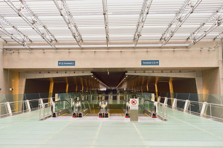 SINGAPORE - NOVEMBER 04, 2015: interior of Changi Airport. Singapore Changi Airport, is the primary civilian airport for Singapore, and one of the largest transportation hubs in Southeast Asiaのeditorial素材