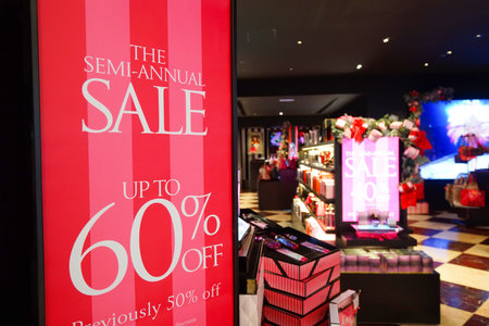 HONG KONG - DECEMBER 26, 2015: interior of Victoria's Secret store. Victoria's Secret is the largest American retailer of lingerieのeditorial素材