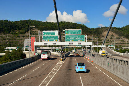 HONG KONG - JUNE 04, 2015: streets of Hong Kong. Hong Kong, is an autonomous territory on the southern coast of China at the Pearl River Estuary and the South China Seaのeditorial素材