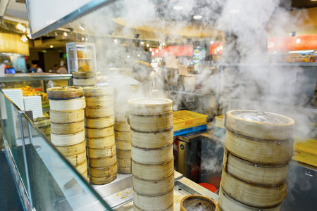 SINGAPORE - NOVEMBER 08, 2015: food court in The Shoppes at Marina Bay Sands. The Shoppes at Marina Bay Sands is one of Singapore's largest luxury shopping mallsのeditorial素材