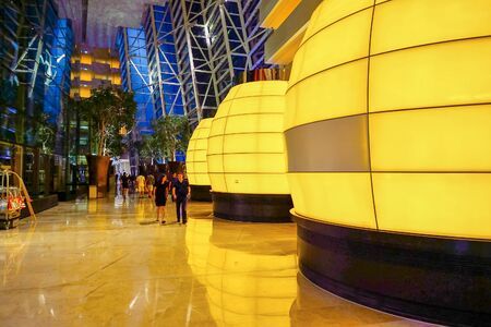 SINGAPORE - NOVEMBER 07, 2015: inside the Marina Bay Sands Hotel. Marina Bay Sands is an integrated resort fronting Marina Bay in Singaporeのeditorial素材