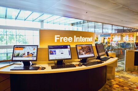 SINGAPORE - NOVEMBER 04, 2015: interior of Changi Airport. Singapore Changi Airport, is the primary civilian airport for Singapore, and one of the largest transportation hubs in Southeast Asiaのeditorial素材